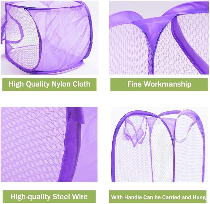 RZJZGZ Foldable Pop-Up Mesh Laundry Hamper - Image 6