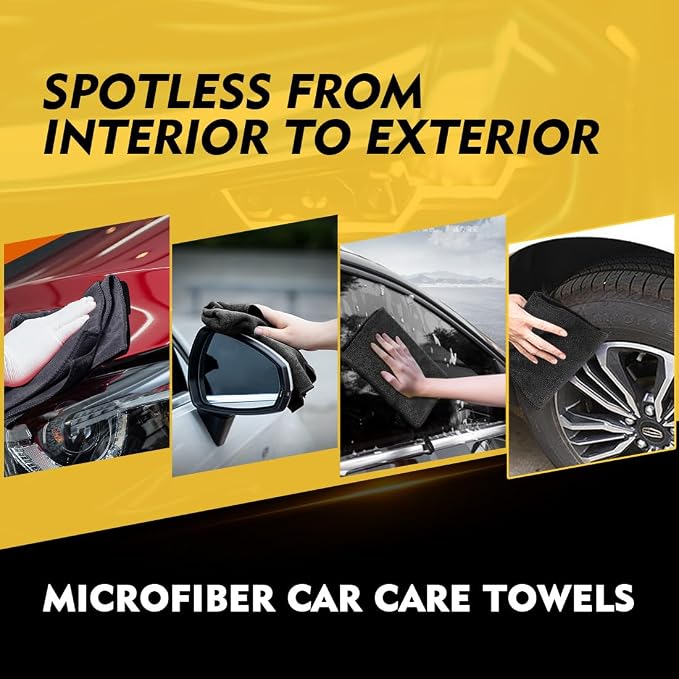 HOMEXCEL Black Microfiber Cleaning Cloth 400 Pack, 11.5 x 11.5 inch Bulk Shop - Image 5