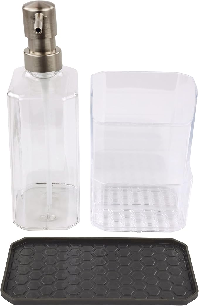 Spectrum Soap Dispenser with Sponge and Brush Holder - Image 4