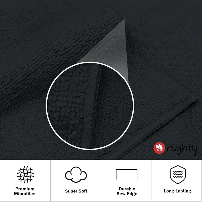 Orighty 24-Pack Black Hand Towels, 16x29 inch Microfiber Gym Towels | Quick - Image 4