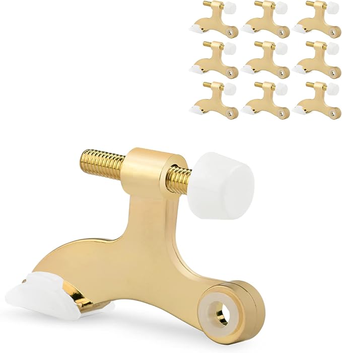 10 Pack Hinge Pin Door Stopper Bright Brass by KOVOSCH