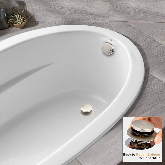 Universal Tip Toe Bath Drain Stopper and Cover, Bathtub Drain Stopper, Replaces - Image 3