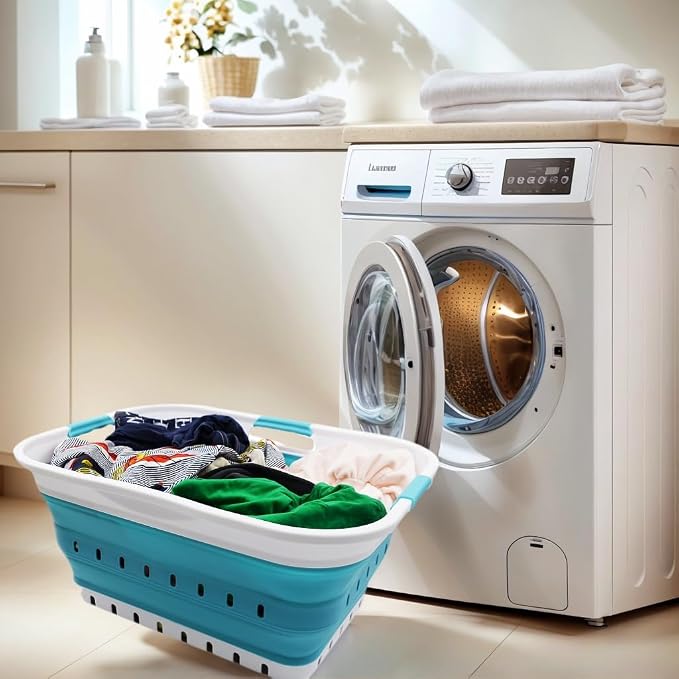 SAMMART 42L Collapsible Plastic Laundry Basket - Image 2