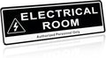 Door Sign,RAMIEYOO Acrylic Authorized Personnel Only Signs for Door,Black and White - 9"x 3" (Electrical Room)