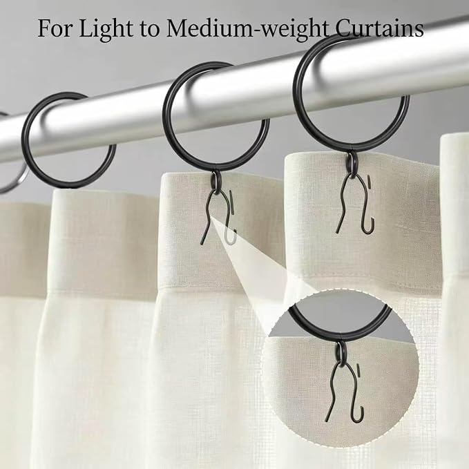 80 Pcs Curtain Rings and Hooks 1.52 inch - Image 5
