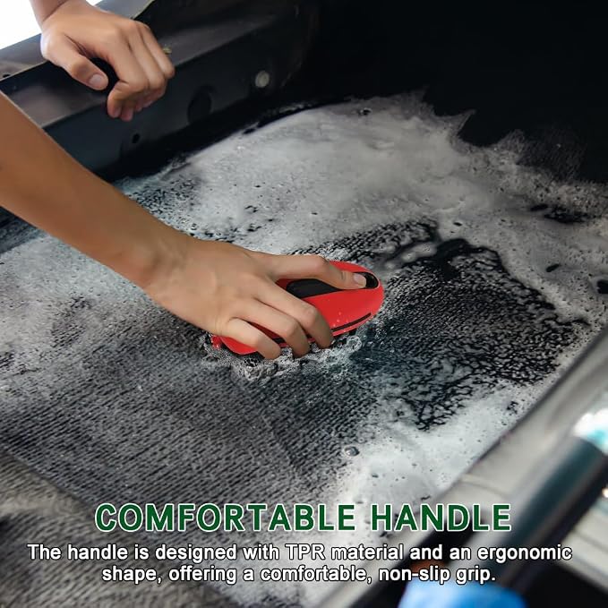 Carpet and Upholstery Cleaning Brush, Stiff Bristle Carpet Detailing Scrubber - Image 5