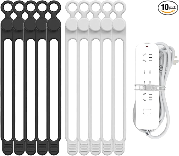 UMUST Silicone Cable Straps, School | Reusable Cord Ties, Cable Strap Tie by ELECTRONICACCESSORIES