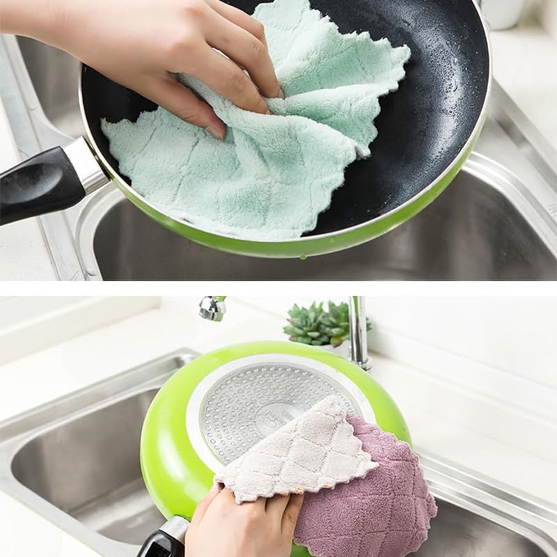 20 Pack Cleaning Cloth Kitchen Cloth, Dish Towels Super Absorbent Coral Velvet - Image 5