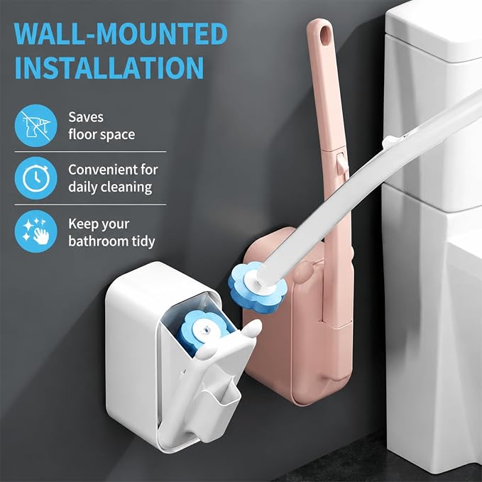 Disposable Toilet Brush with 48 Refills, Toilet Cleaning Supplies, Toilet Wand - Image 4