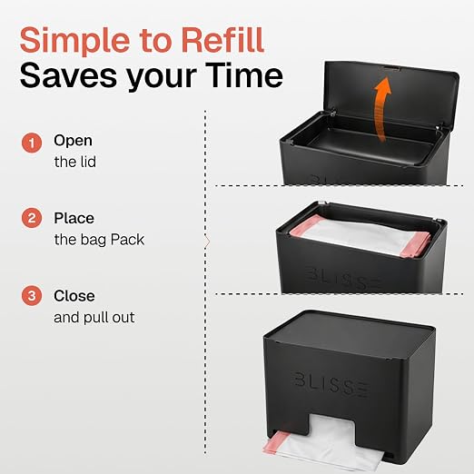 Blisse Trash Bag Holder Dispenser, Heavy-Duty Steel, Under Sink Kitchen Storage - Image 4