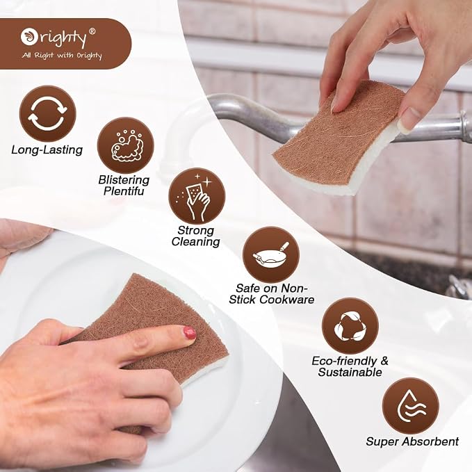 Orighty Non-Scratch Scrub Sponge, Non-Stick Cookware, Washing Dishes, and - Image 4