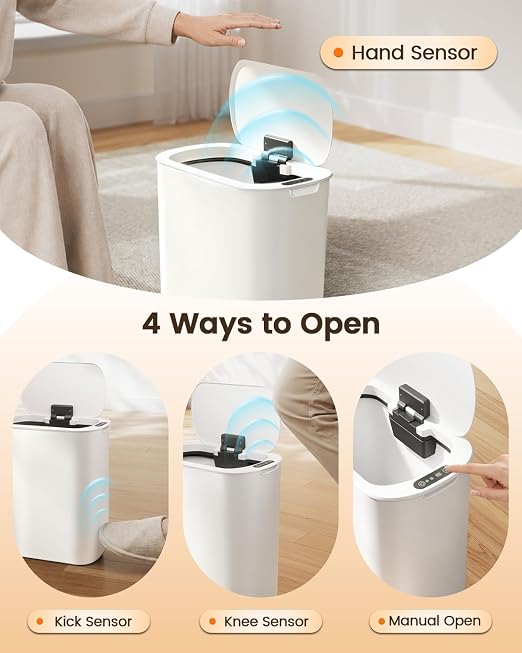 TIPGO 5 Gallon Automatic Bathroom Trash Can - Image 3