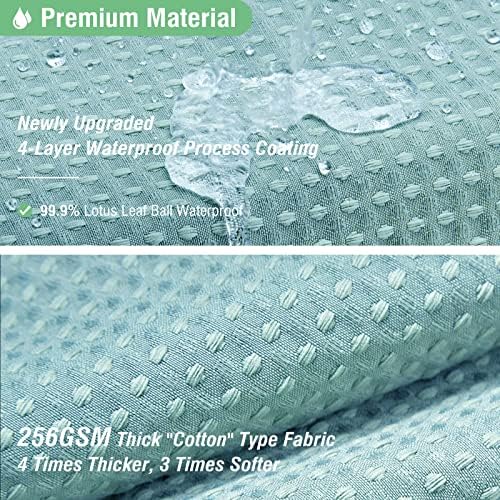 Dynamene Stall Waffle Shower Curtain 256 GSM Heavy 54"x78" Teal/Turquoise - Image 4