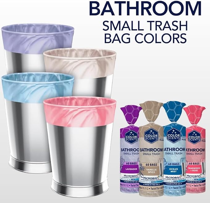 Color Scents 4 Gallon Small Trash Bags Drawstring 720 Bags | Bulk small - Image 3