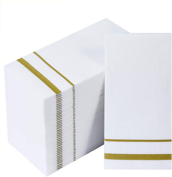 FOCUSLINE 200 Linen Feel Disposable Bathroom Napkins, Soft and Absorbent Paper by FOCUSLINE