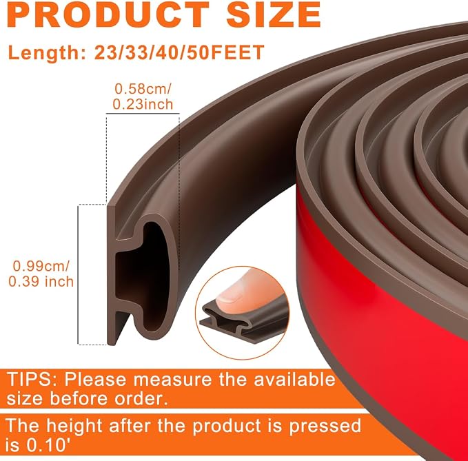 Black Rubber Weather Stripping Door Seal Strip, D Shape Door Rubber Weather - Image 2