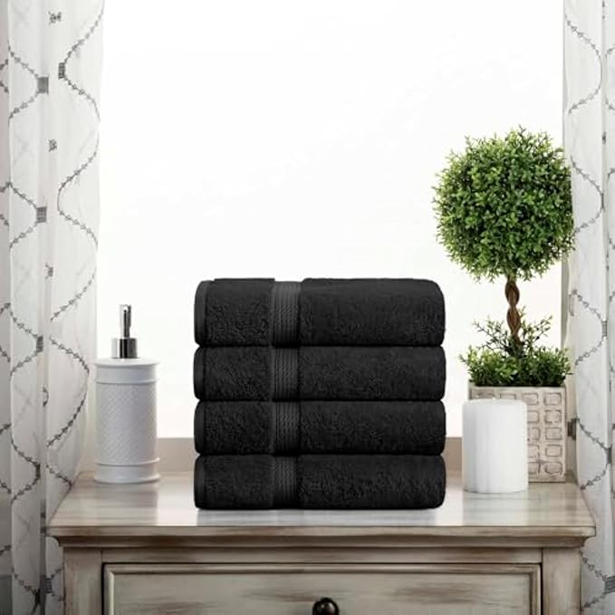 SUPERIOR Egyptian Cotton Plush & Absorbent, Hand Towel Set of 4, Soft Luxury - Image 2