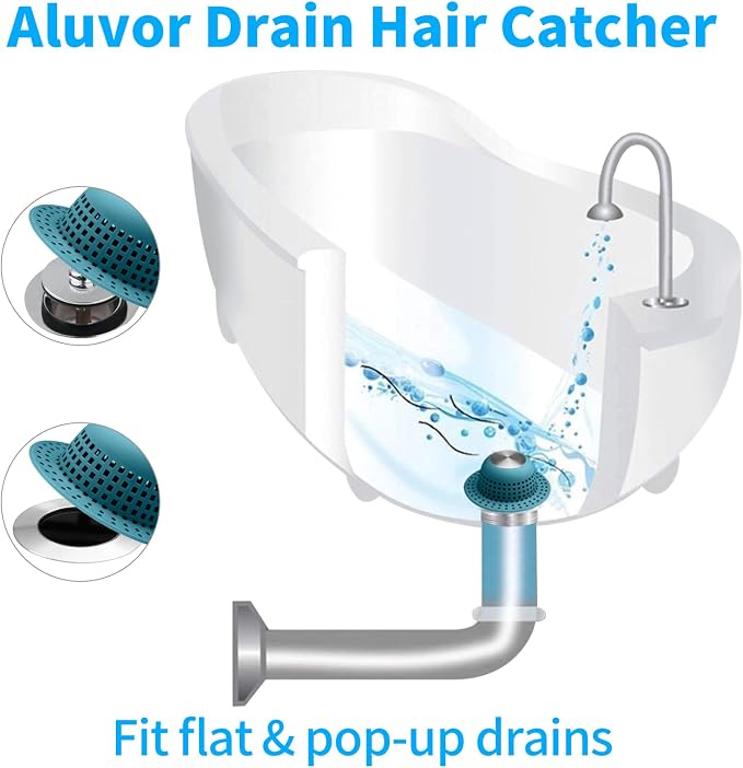 Aluvor Shower Drain Hair Catcher Bathtub Drain Cover Sink Drain Protector | - Image 3