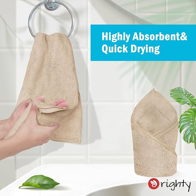 Orighty 6-Pack Brown Hand Towels, 16x28 inch Microfiber Gym Towels | Quick - Image 5
