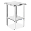GRIDMANN Stainless Steel Work Table 18 x 30 Inches, NSF Commercial Kitchen Prep Table with Under Shelf for Restaurant and Home