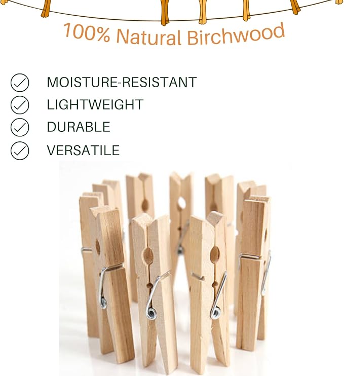24 PCS Wood Clothespins - Image 2