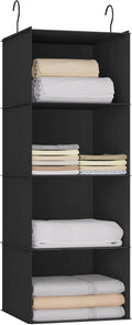 Hanging Closet Organizer 4-Shelf, Oxford Fabric Wardrobe Storage, shoes & by DonYeco