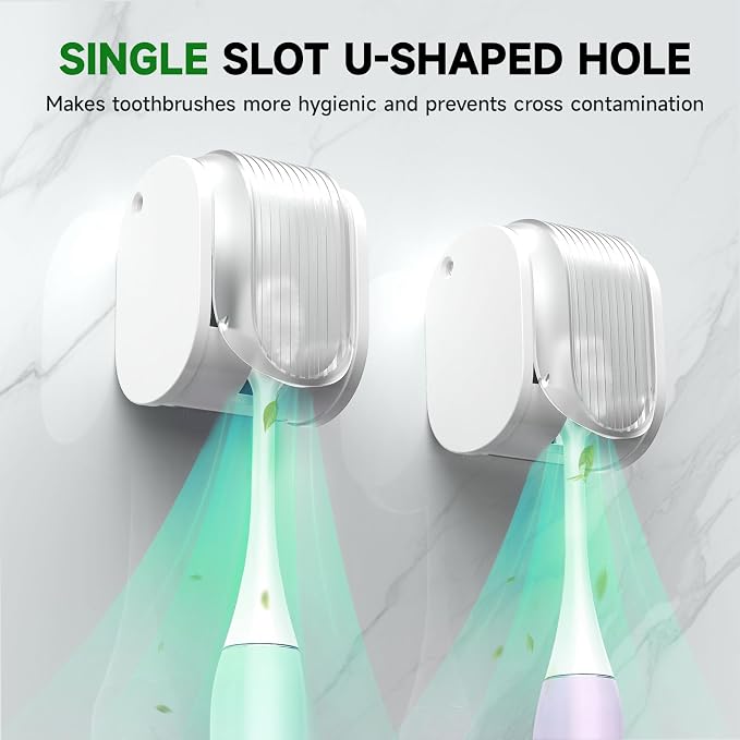6 Pcs Toothbrush Holders Wall Mounted, Single Slot Design, Shower Self Adhesive - Image 3