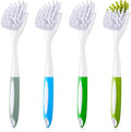 Didaey Dish Brush with Handle Kitchen Scrub Brush, 4 Colors, 11.02 x 3.15 x by Didaey
