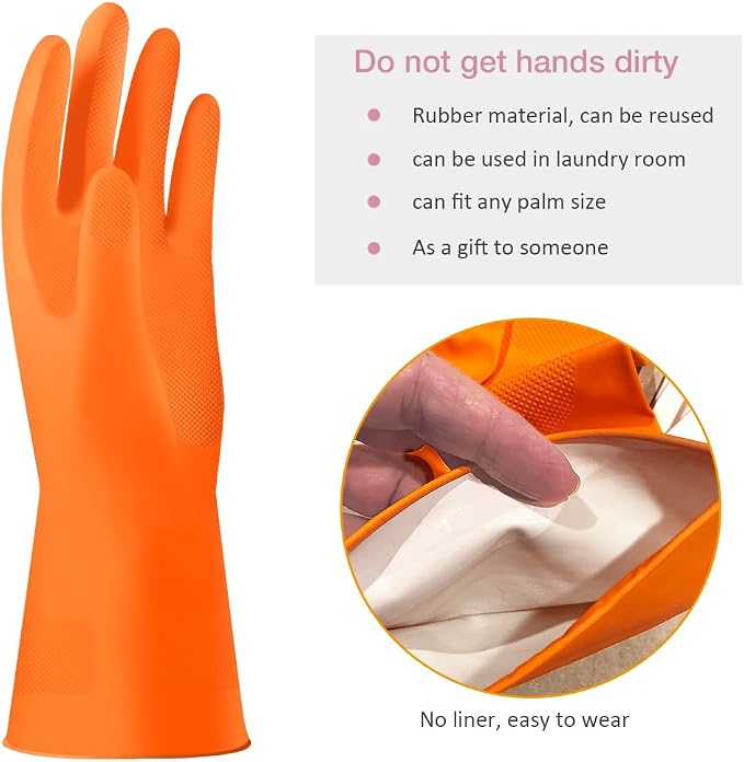 Alimat PluS Rubber Gloves Latex Free, Without Liner, 3 Pairs, Large | Reusable - Image 4