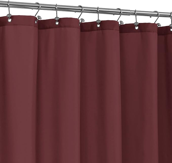 ALYVIA SPRING Waterproof Fabric Shower Curtain or Liner Burgundy Red by ALYVIASPRING