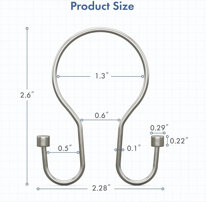 Bathway Shower Curtain Hooks Nickel Shower Curtain Rings - Image 6