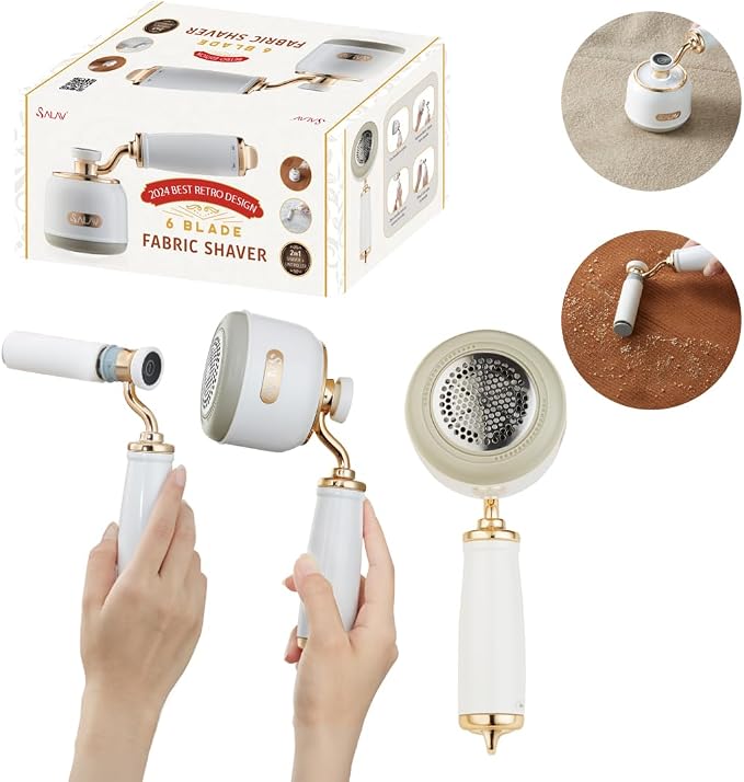 SALAV® Retro Edition Rechargeable Fabric Shaver and Lint Roller by SALAV