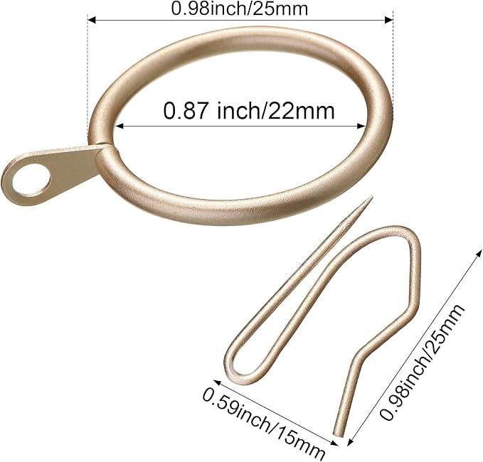 Qunclay 100 Set 0.98 Inch Metal Curtain Rings - Image 3
