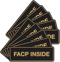 Signs ByLITA Standard FACP Inside Sign | Fire Safety Signage (Black Gold) - Large 10 Pack