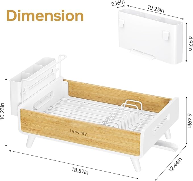 Urackify Bamoboo Dish Drying Rack - Image 8