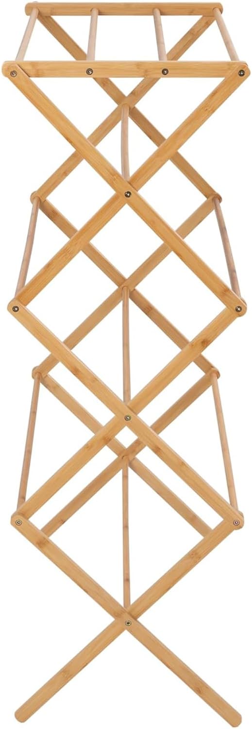 Collapsible Bamboo Drying Rack – Foldable Laundry Drying Stand - Image 3