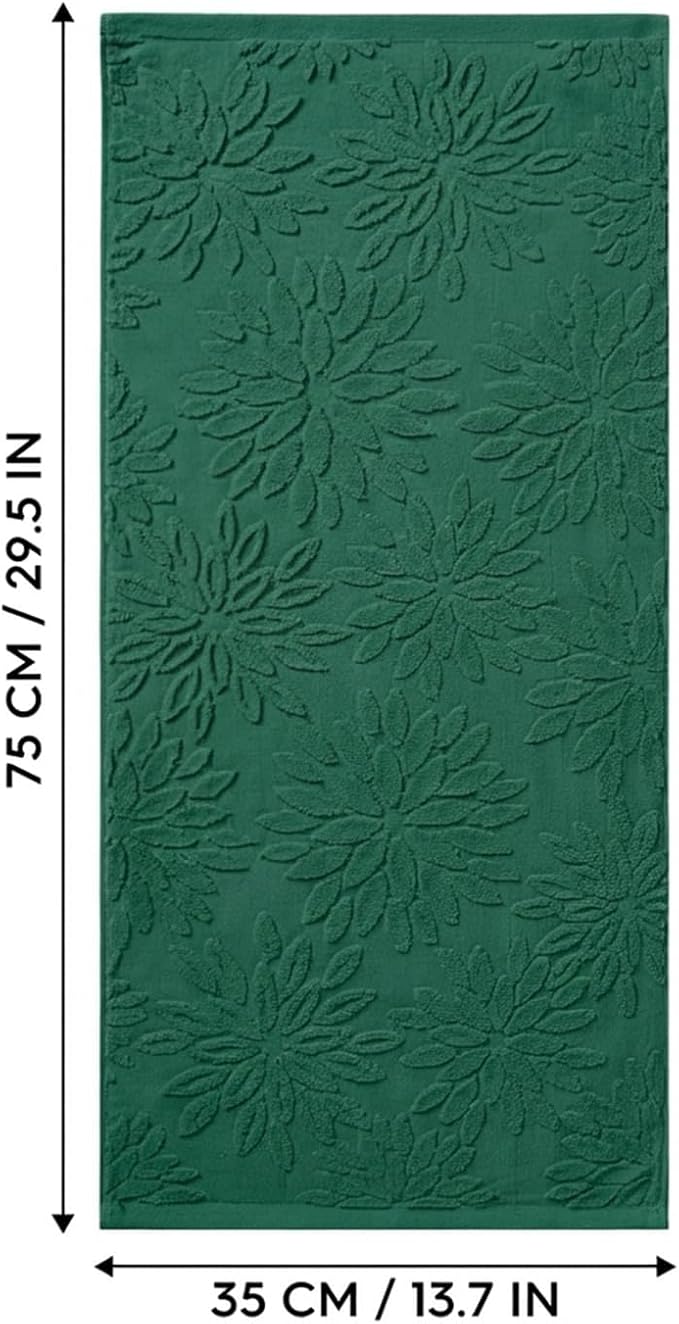 Artoid Mode 1 Pc Dark Green 3D Dahlia Floral Jacquard Hand Towels - Image 7