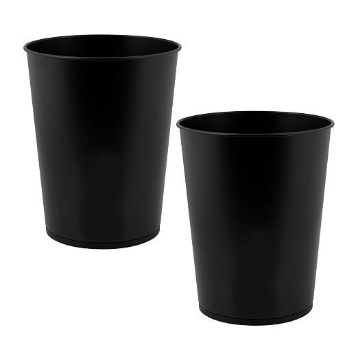 Bath Bliss 5 Liter Small Wastebasket | 2 Pack | Round Open Top | Trash Can | by BathBliss