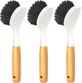 Holikme 3 Pack Dish Brush with Bamboo Handle Cleaning Brush, Pans and Vegetables by Holikme