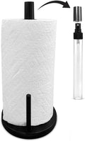 2-in-1 Paper Towel Holder with Spray Bottle, Matte Black Metal, Countertop by BluJaye