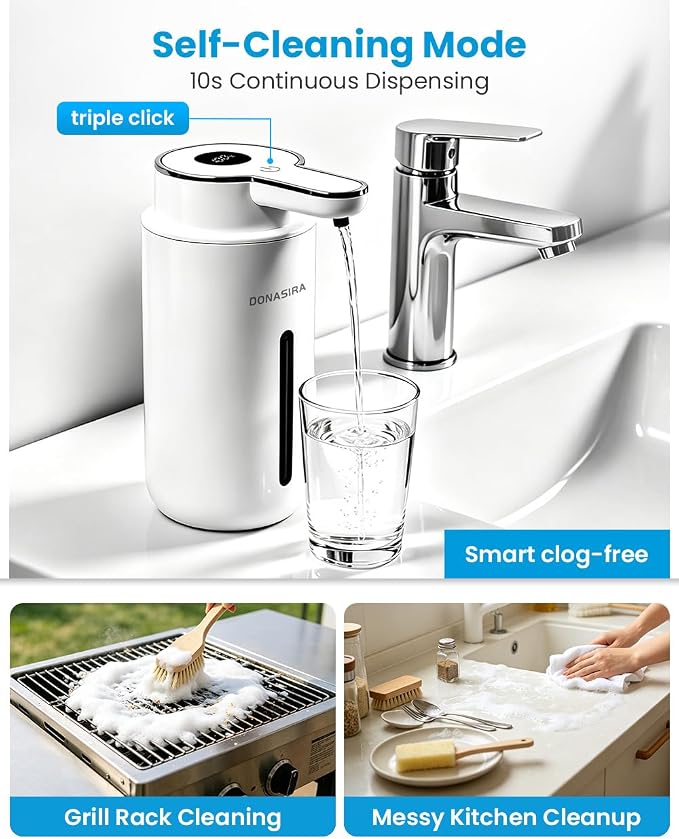 Touchless Automatic Liquid Soap Dispenser, Rechargeable White | Clog-Free Pump - Image 8
