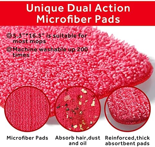 16.5" Microfiber Mop Pads Refills, 3 Pack Reusable Replacement Heads​​ - Image 2