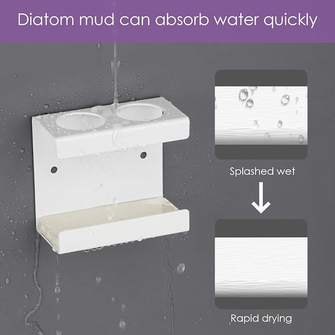 Adorila Electric Toothbrush Holder Wall Mount 2-Slot, Stainless Steel, Fits - Image 4