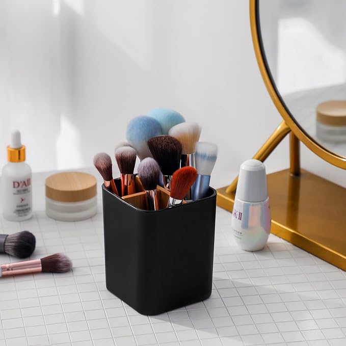 Bamboo Toothbrush Holder for Bathrooms Toothpaste Organizer - Image 4