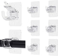 Wabboreq 8PCS No Drill Curtain Rod Brackets, Self-Adhesive, Plastic & Stainless by Wabboreq