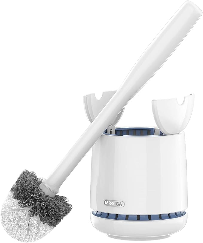 MR.SIGA Toilet Bowl Brush and Holder, Sturdy Long Handle, 12 Pack by MRSIGA