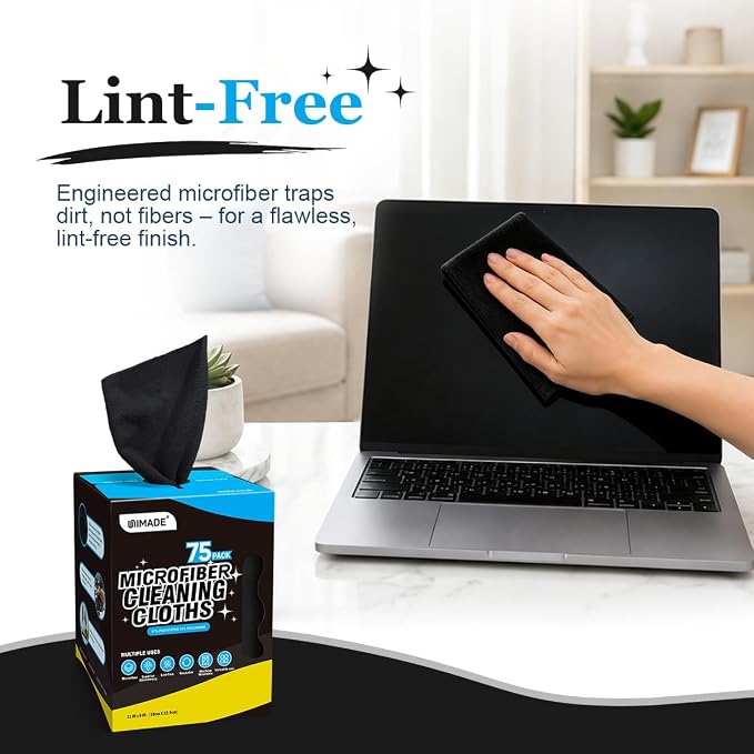 UNIMADE Microfiber Cleaning Cloth, 75 Sheets Microfiber Towels - Image 4