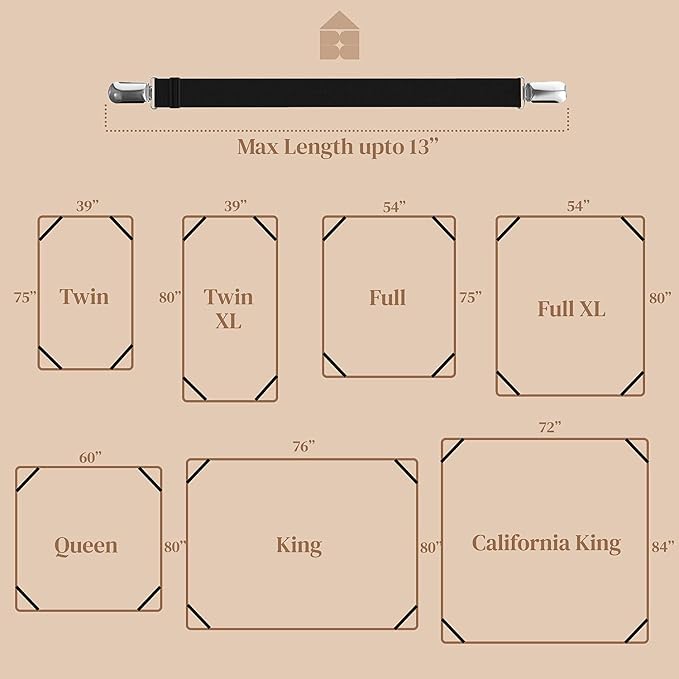 FeelAtHome 8-Piece Black Bed Sheet Clips - Image 5
