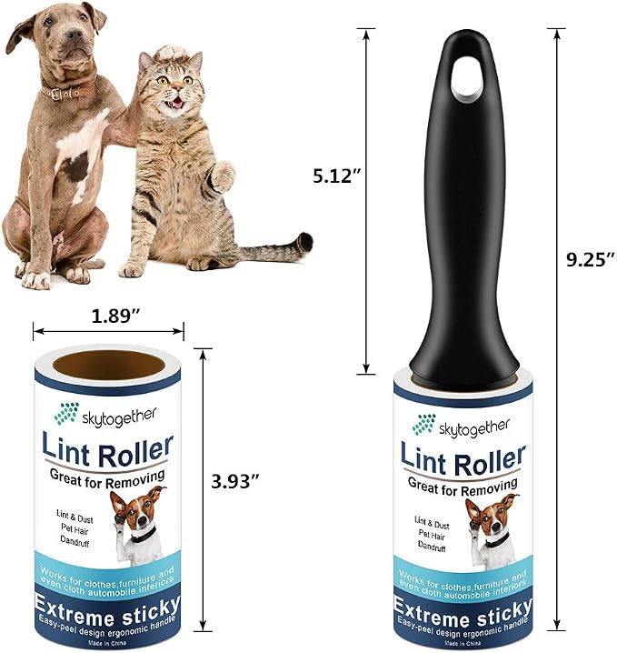 Lint Rollers for Pet Hair, 512 Sheets, 8 Refills + 2 Handles - Image 7