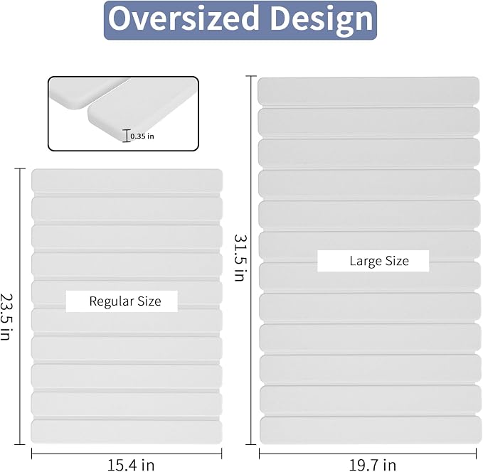 Large Stone Bath Mat 31.5 x 19.7in, Diatomaceous Earth Mat - Image 2